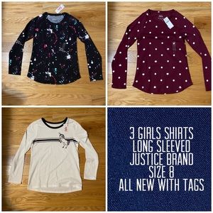 3 Girls Size 8 Justice Shirts